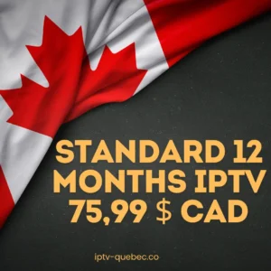 Abonnement IPTV Standard 12 mois — fournisseur IPTV Québec