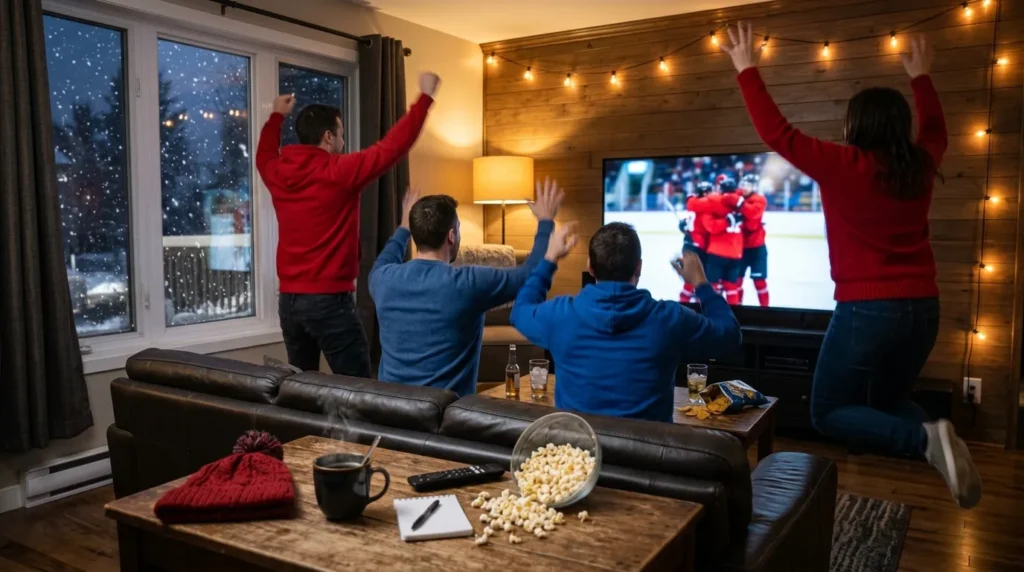 RDS ou TVA Sports : partisans du Canadien devant un match de hockey à la maison