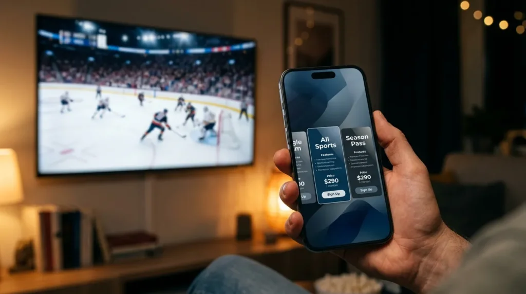 Abonnement TVA Sports Direct sur un cellulaire